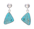 Southwestern Turquoise Silver Post Dangle Earrings PX32541